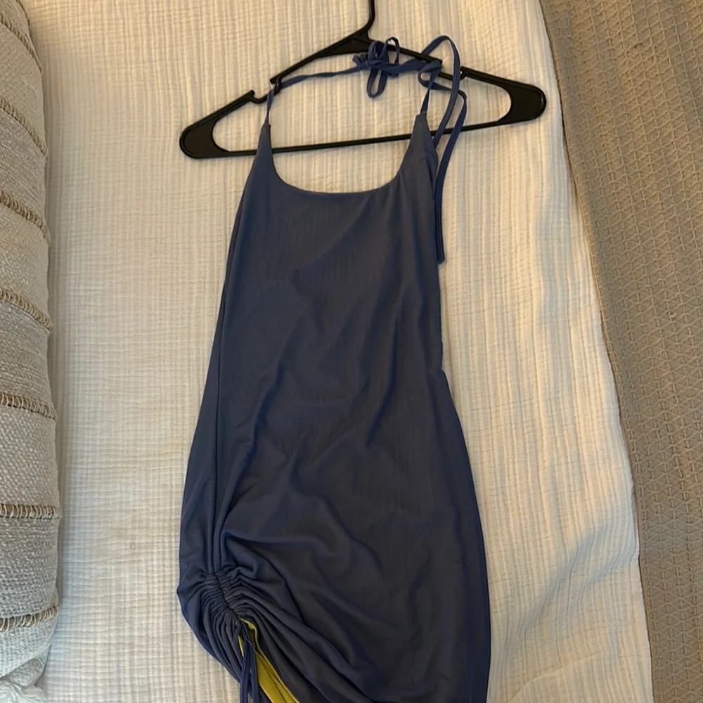 Contrast Halter Mini Dress - Picture 1 of 3